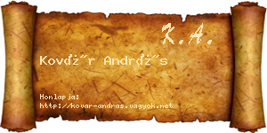 Kovár András névjegykártya